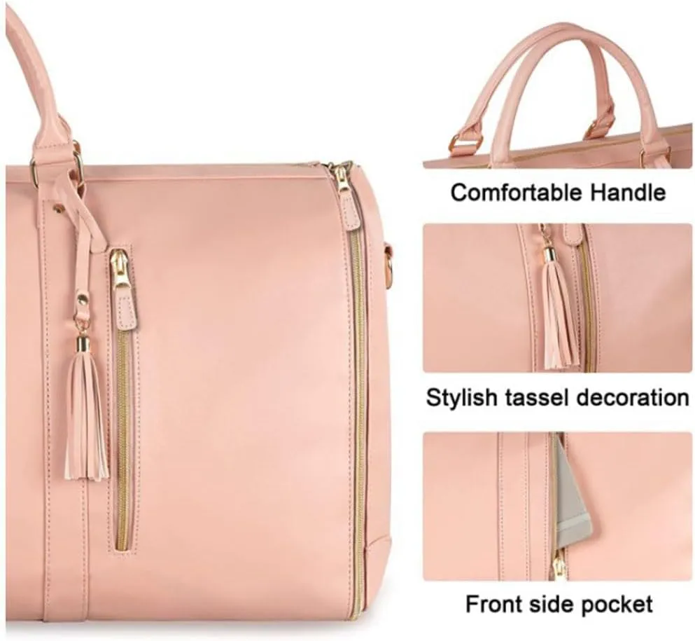 Emmafy Crossbody Bags for Women, TravelSmart - The Roomiest Carry-on Bag, Roll Up Convertible Garment Duffel Bag (Pink)