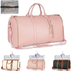 Emmafy Crossbody Bags for Women, TravelSmart - The Roomiest Carry-on Bag, Roll Up Convertible Garment Duffel Bag (Pink)