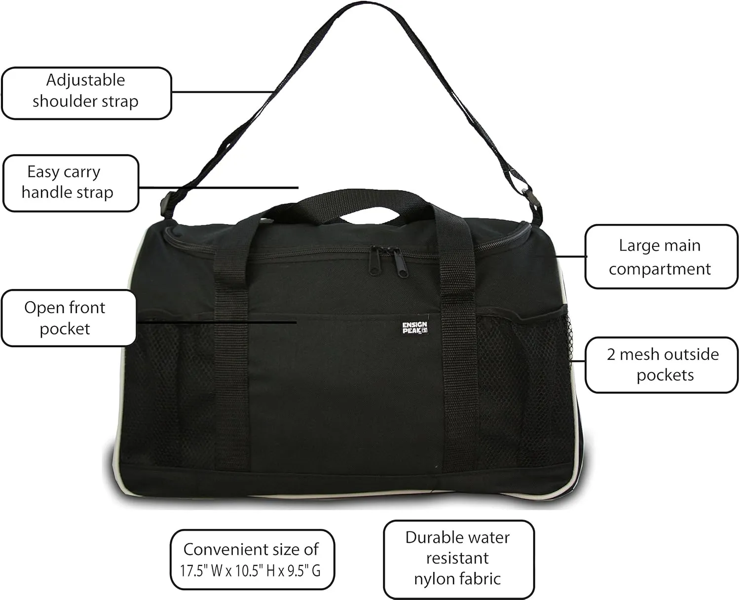 Ensign Peak Everyday Duffel Bag, Black