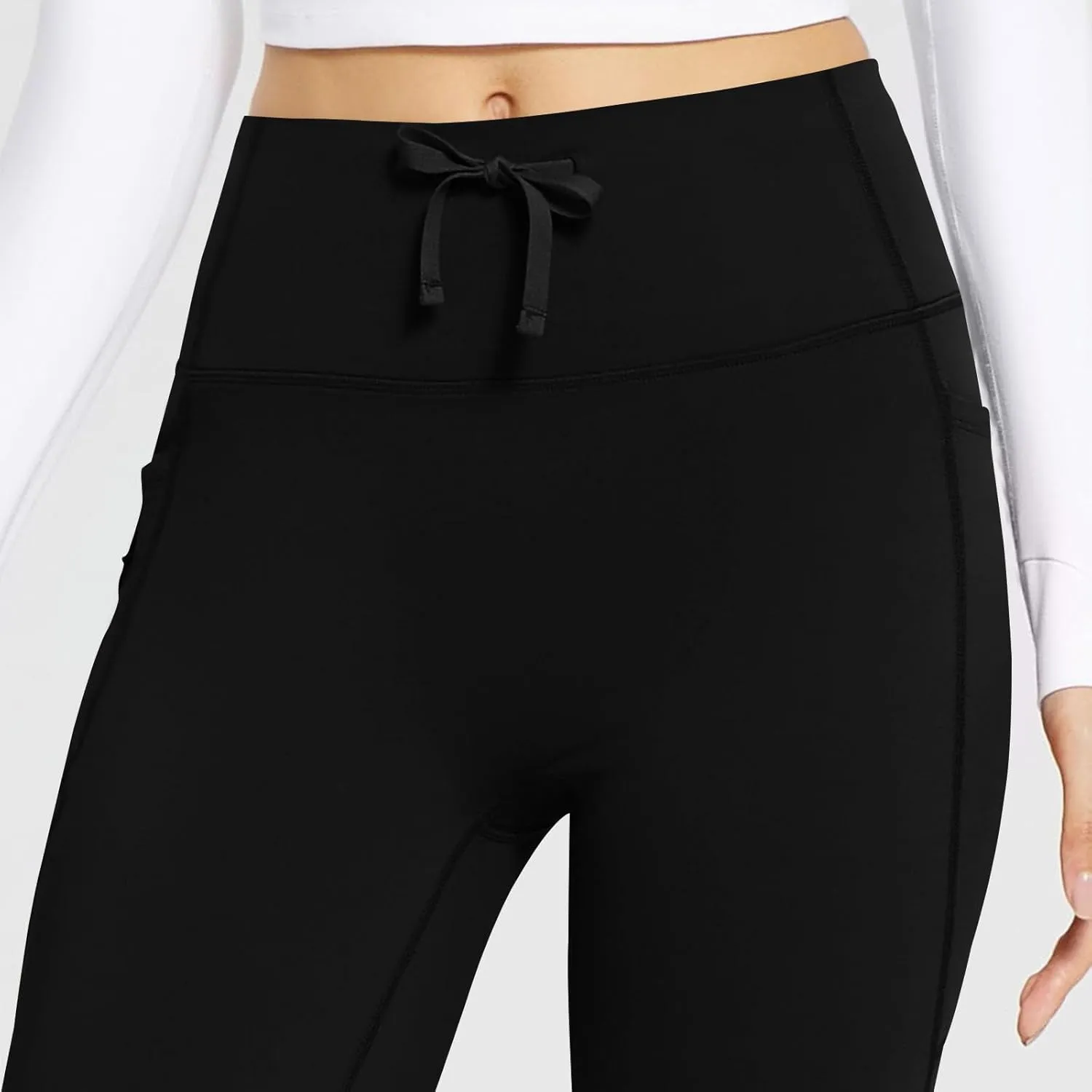 Flare Yoga Pants for Women Butt Lifting Flare Leggings Tummy Control Wide Leg Flared Yoga Sweatpants with Pockets