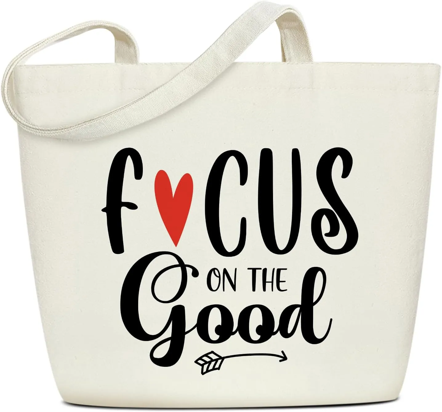 Floral Canvas Tote Bag Handbag For Women - Focus On The Good Inspirational Gifts Aesthetic Tote Bag Funny Shoulder Bag Beach Bags for Work Shopping, Grocery Travel Bag Bookish Gifts for Friends -37