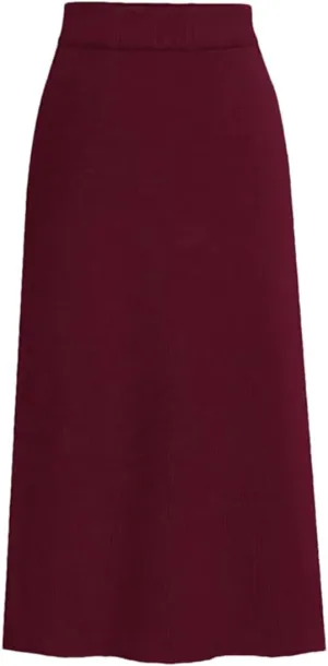 Fnfmrfmr Women Solid Office Lady Woolen Skirt High Waist Warm Slit A-Line Pleated Skirts