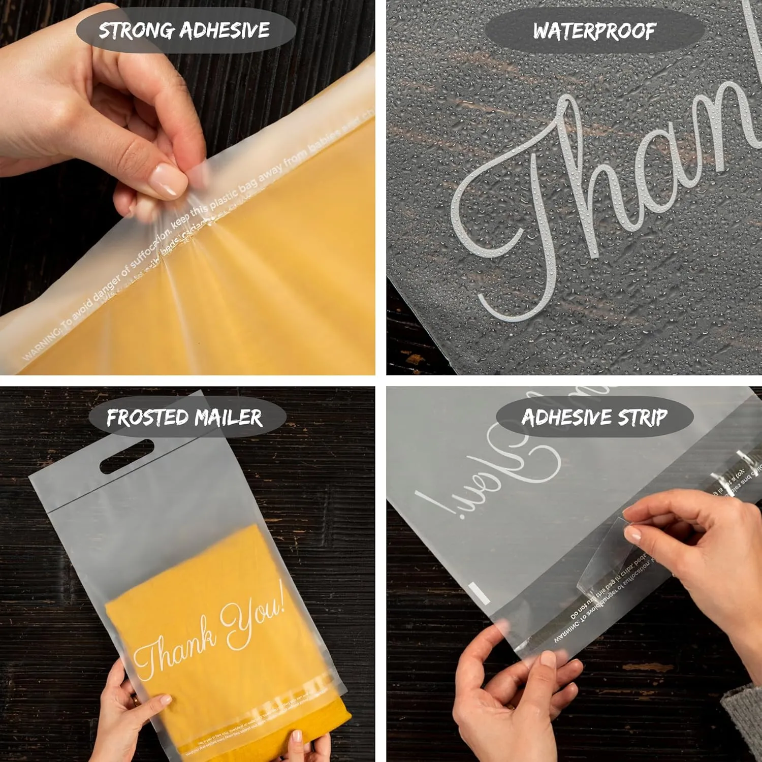 Frosted T-Shirt Packaging 12x15, 50 Bolsas de Plastico para Negocio, Shirt Bags for Small Businesses, Clothing Shipping Bags, Hoodie Packaging Bags