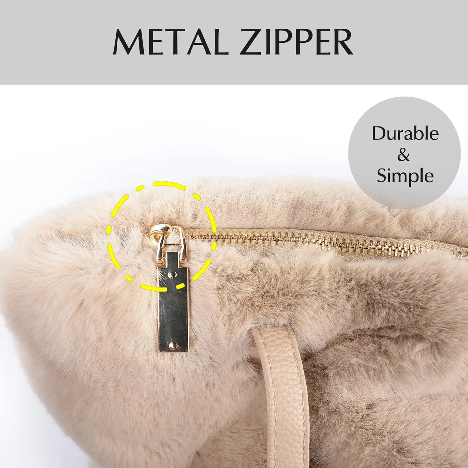 Fur Story Tote Bag Faux Fur Purses for Women Plush Handbag Fuzzy Shoulder Bag Big Capacity Black Purse for womens Girls