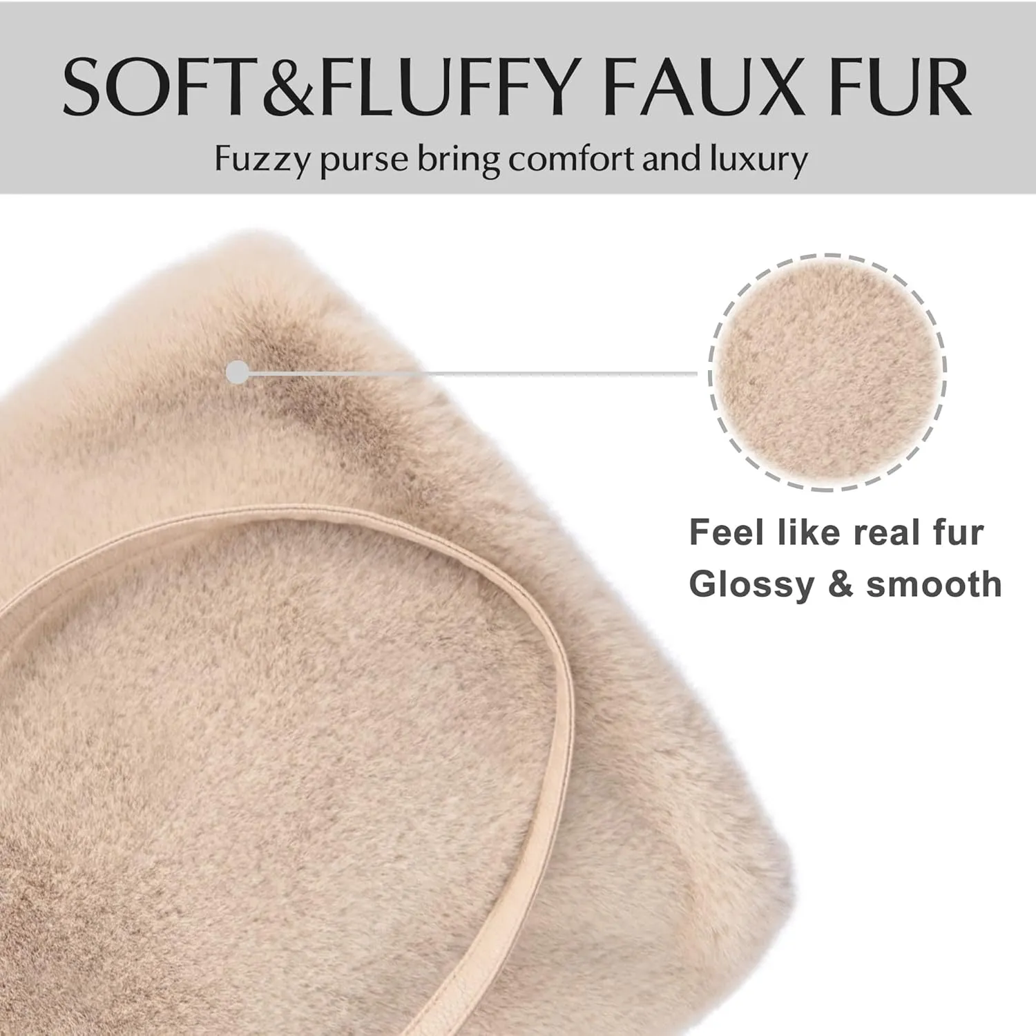 Fur Story Tote Bag Faux Fur Purses for Women Plush Handbag Fuzzy Shoulder Bag Big Capacity Black Purse for womens Girls