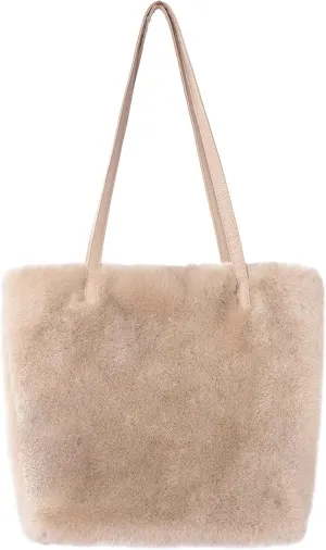 Fur Story Tote Bag Faux Fur Purses for Women Plush Handbag Fuzzy Shoulder Bag Big Capacity Black Purse for womens Girls