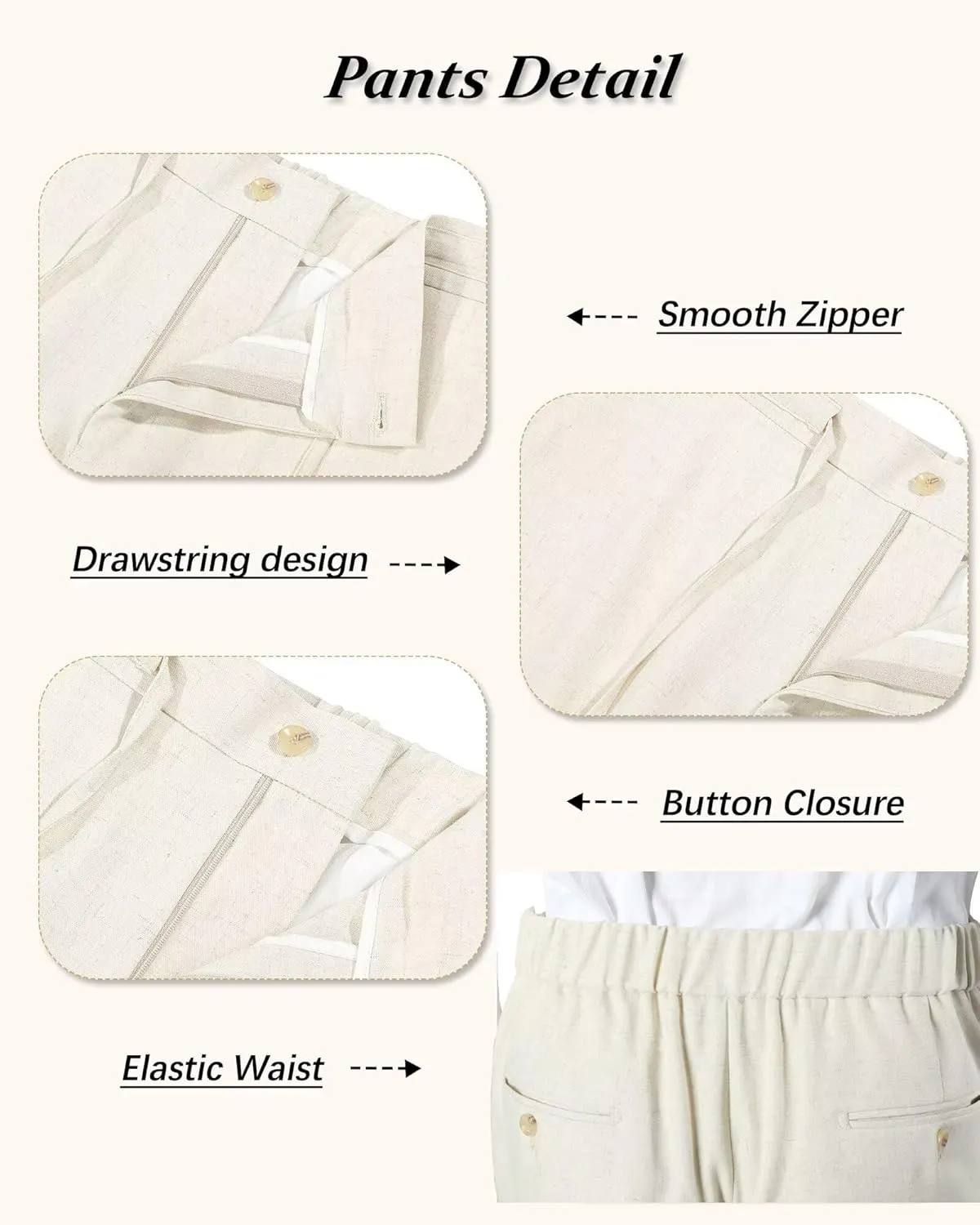 Fxzpiodi Linen Suits Men Slim Fit 2 Piece Mens Linen Suit Casual Blazer Jackets Pants Set Summer Beach Wedding Outfit