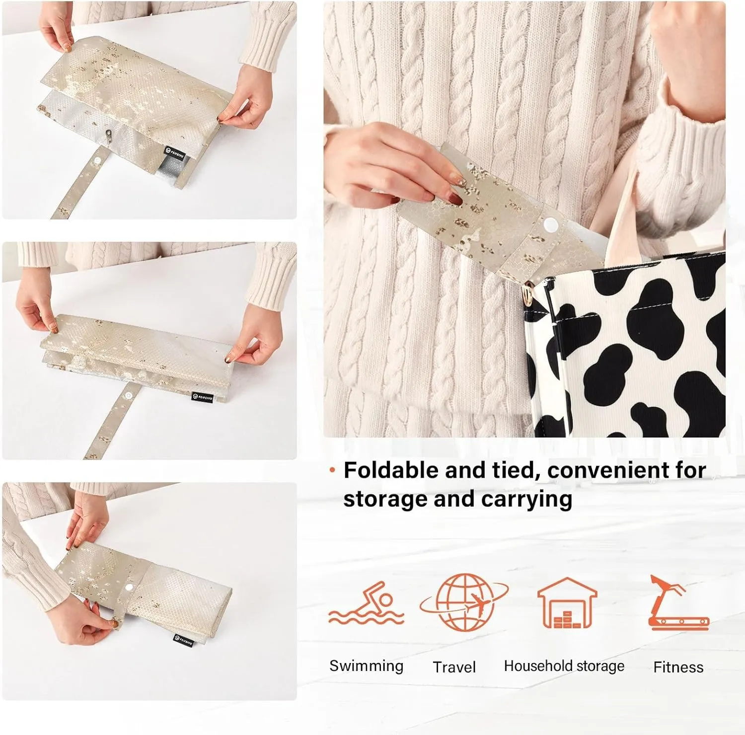 Garment Bag Closet Storage, Luggage Space Saver, Fluid Beige Marble Canvas, Waterproof, 3 Set Travel Packing Cubes For Suitcases, Luggages Management Personnel