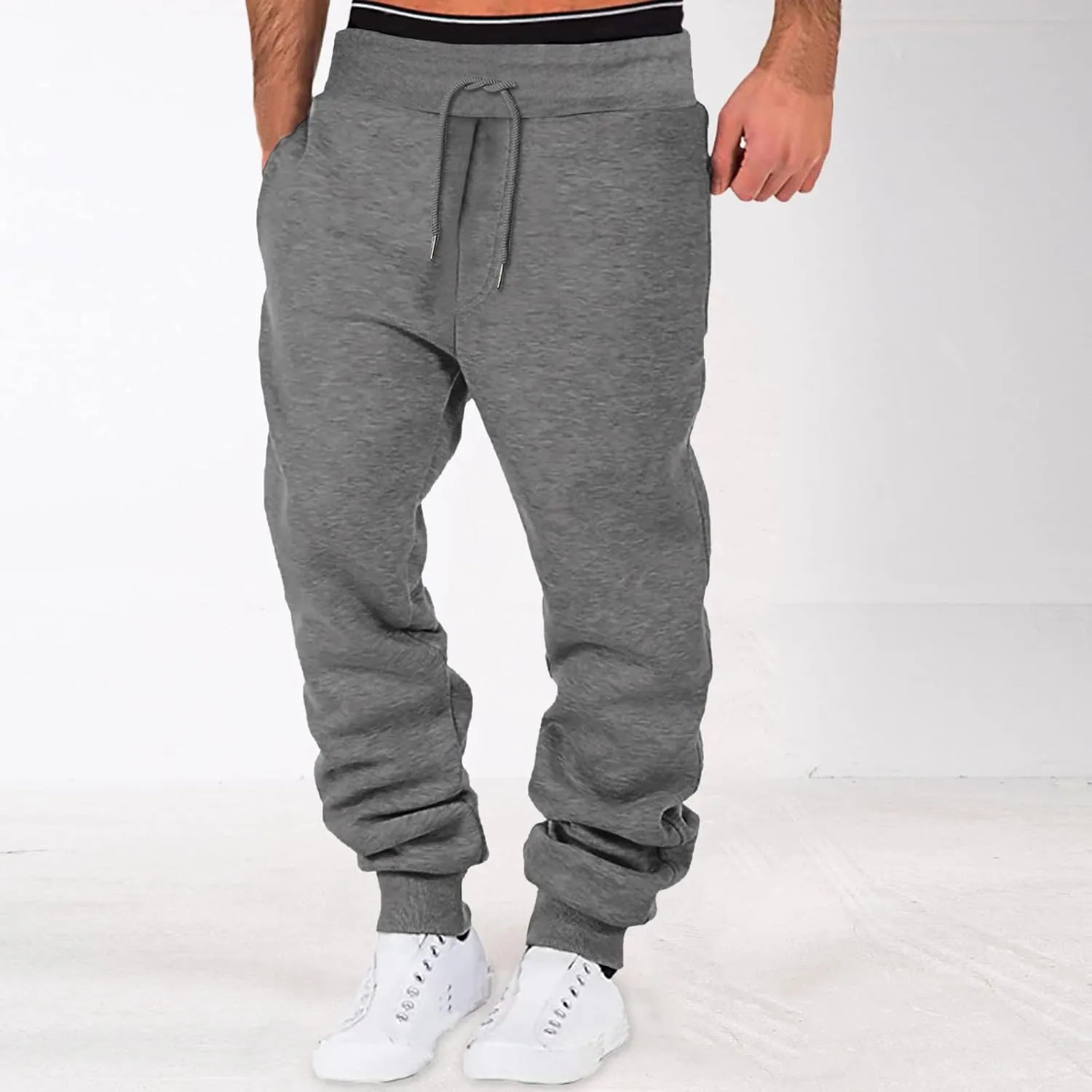 GIERIDUC Men's Straight-Fit Jogger Pant Black Dress Pants for Men Slim Fit Construction Work Joggers Corduroy Pants Men Brown