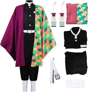 Giyuu Cosplay Costume Adult Anime Costume Halloween Cloak Kimono Outfit With For Wig