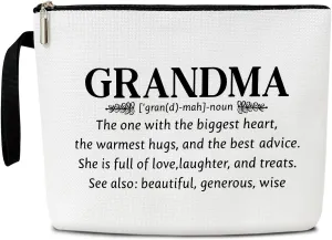 Grandma Makeup Bag, Grandma Gifts Grandma Bag, Mimi Bag Gifts For Mimi, Birthday Gifts for Grandma Nana, First Time Grandma Gifts, Cosmetic Bag Zipper Travel Organizer Toiletry Pouch -053