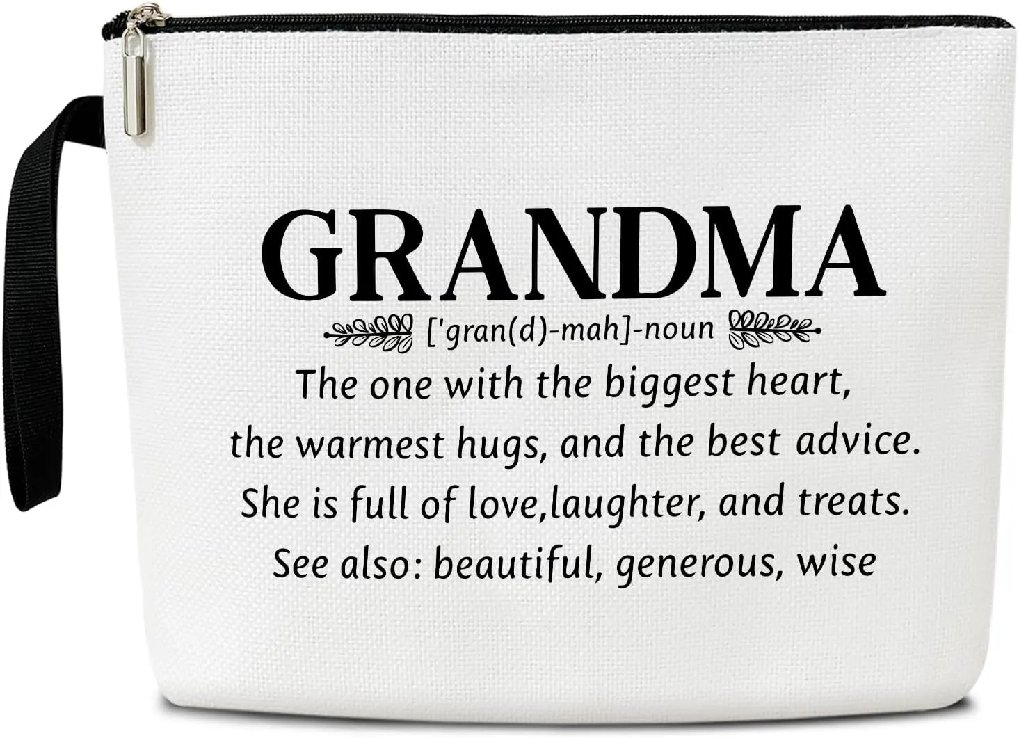 Grandma Makeup Bag, Grandma Gifts Grandma Bag, Mimi Bag Gifts For Mimi, Birthday Gifts for Grandma Nana, First Time Grandma Gifts, Cosmetic Bag Zipper Travel Organizer Toiletry Pouch -053