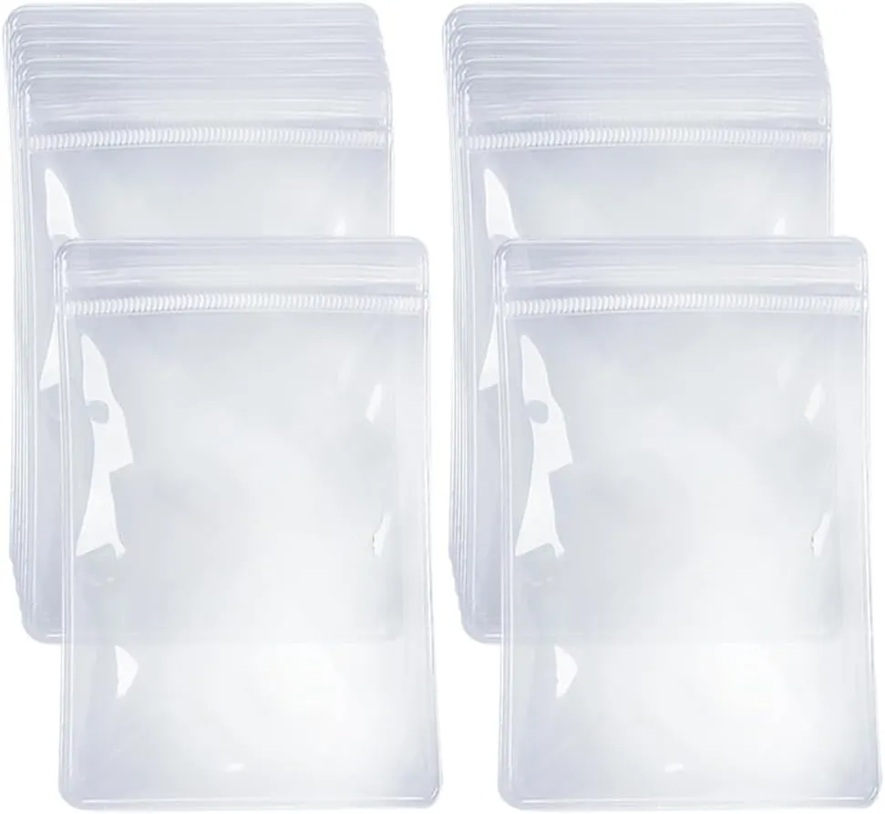 GSHLLO 50 Pcs Clear Jewelry Packaging Bags Small Plastic Bracelet Bags Necklace Storage Zipper Pouches Transparent Earring Organizer Bags Small Business Ziplock Pouches for Cosmetics Essentials
