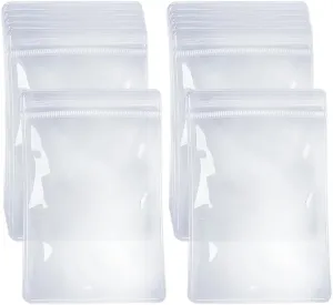 GSHLLO 50 Pcs Clear Jewelry Packaging Bags Small Plastic Bracelet Bags Necklace Storage Zipper Pouches Transparent Earring Organizer Bags Small Business Ziplock Pouches for Cosmetics Essentials