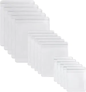 GSHLLO 60 Pcs Jewelry PVC Zipper Bag Anti Tarnish Pouches Small Clear Self Seal Bags Transparent Jewelry Storage Bag Plastic Zip Lock Pouches Necklace Organizer Bags