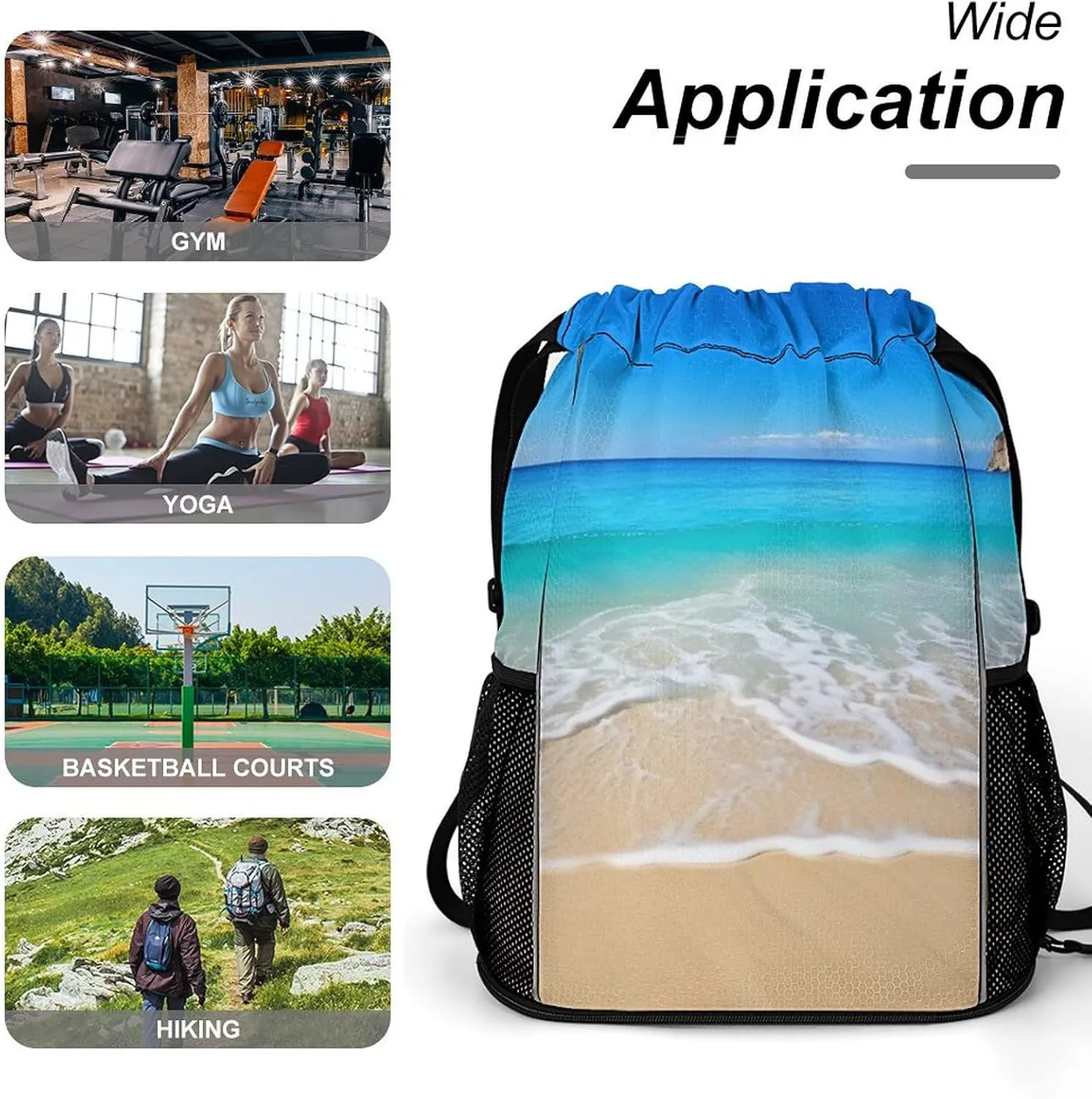 Gym Bag for Women Men Beach And SeaTravel Duffel Bag Large Capacity Sports Drawstring Backpack