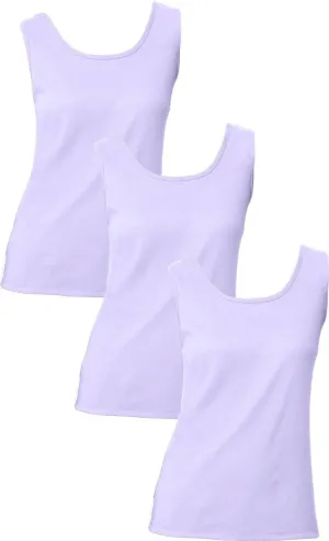 Hanes Women`s Mini-Ribbed Cotton Tank Set of 3