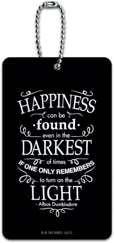 Harry Potter Happiness Quote Luggage Card Suitcase Carry-On ID Tag