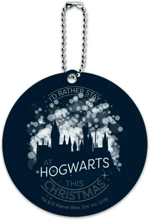 Harry Potter Hogwarts for Christmas Round Luggage ID Tag Card Suitcase Carry-On