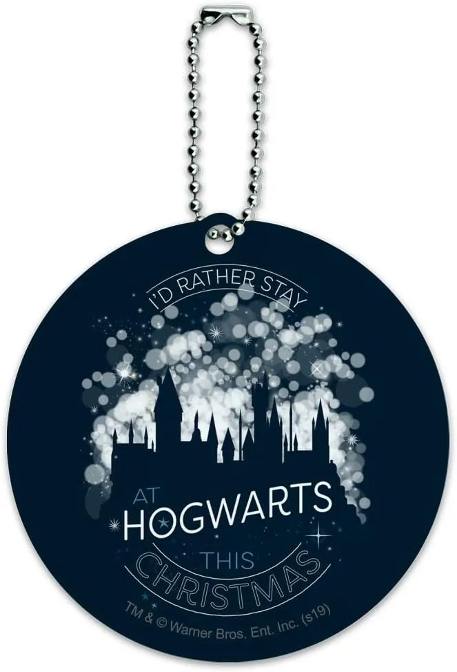 Harry Potter Hogwarts for Christmas Round Luggage ID Tag Card Suitcase Carry-On