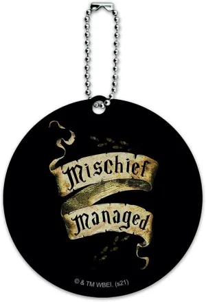 Harry Potter Mischief Managed Round Luggage ID Tag Card Suitcase Carry-On