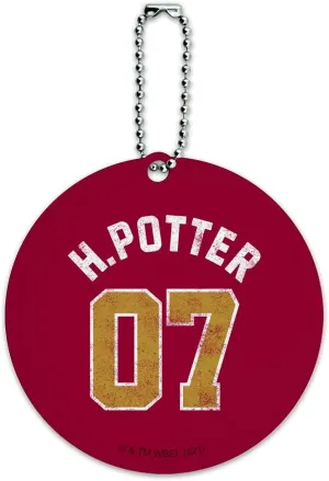 Harry Potter Potter Jersey Round Luggage ID Tag Card Suitcase Carry-On