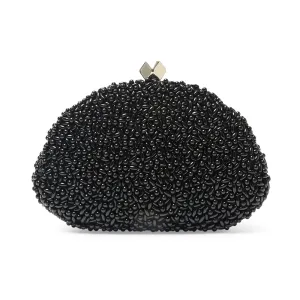Hera Clutch in Black Beads
