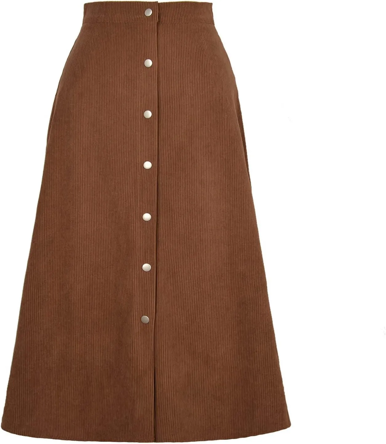 High Waisted Skirts for Women Elegant Cute Skirt Fashion Front Button A Line Skirt Solid Color Slim-Fit Skirts