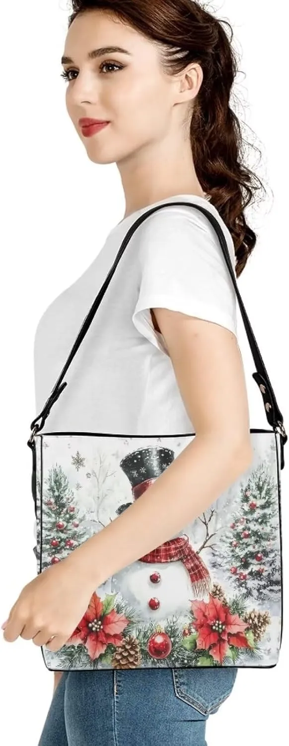 HUGS IDEA Leather Bucket Handbag Shoulder Bags Tote Handle Bags Bobo Cross-body Purse