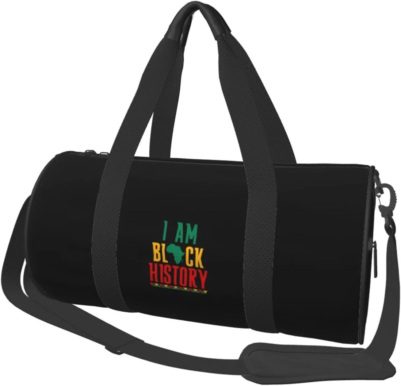 I Am Black History Convertible Garment Bag with Shoulder Strap, Carry on Garment Duffel Bag for Men Women - Rolling Foldable for Travel Luggage Bags (Black)