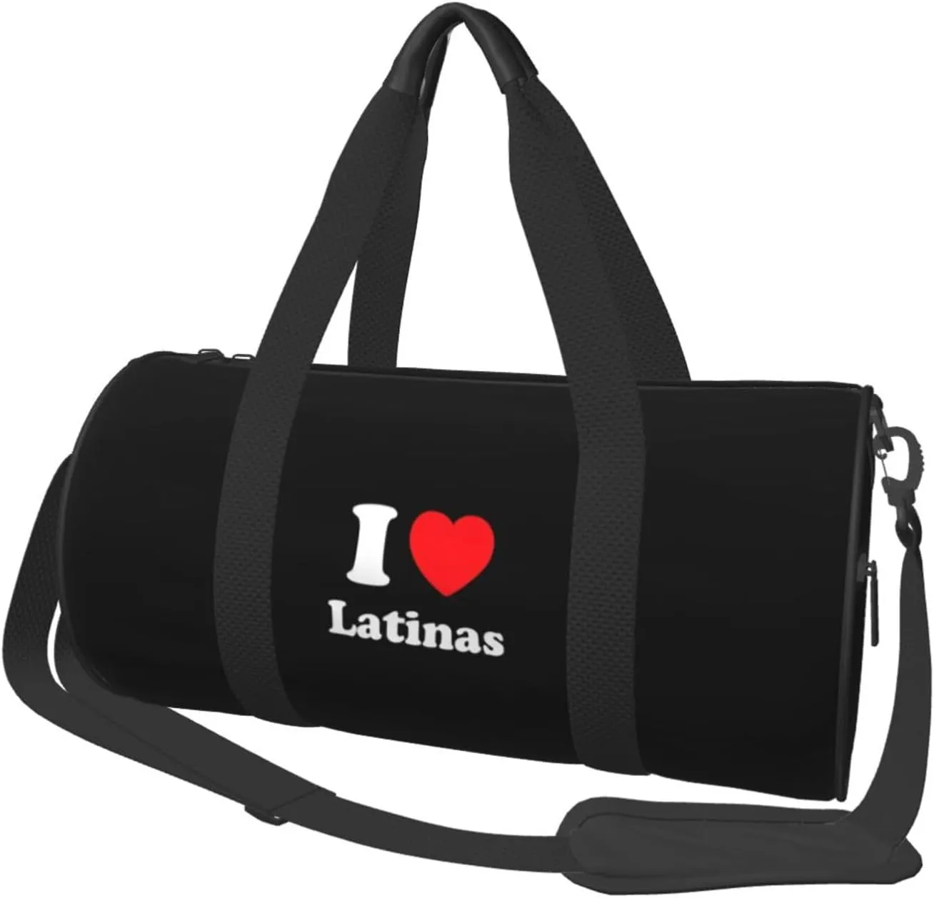 I Heart Hot Latinas Convertible Garment Bag with Shoulder Strap, Carry on Garment Duffel Bag for Men Women - Rolling Foldable for Travel Luggage Bags (Black)