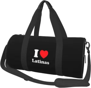 I Heart Hot Latinas Convertible Garment Bag with Shoulder Strap, Carry on Garment Duffel Bag for Men Women - Rolling Foldable for Travel Luggage Bags (Black)