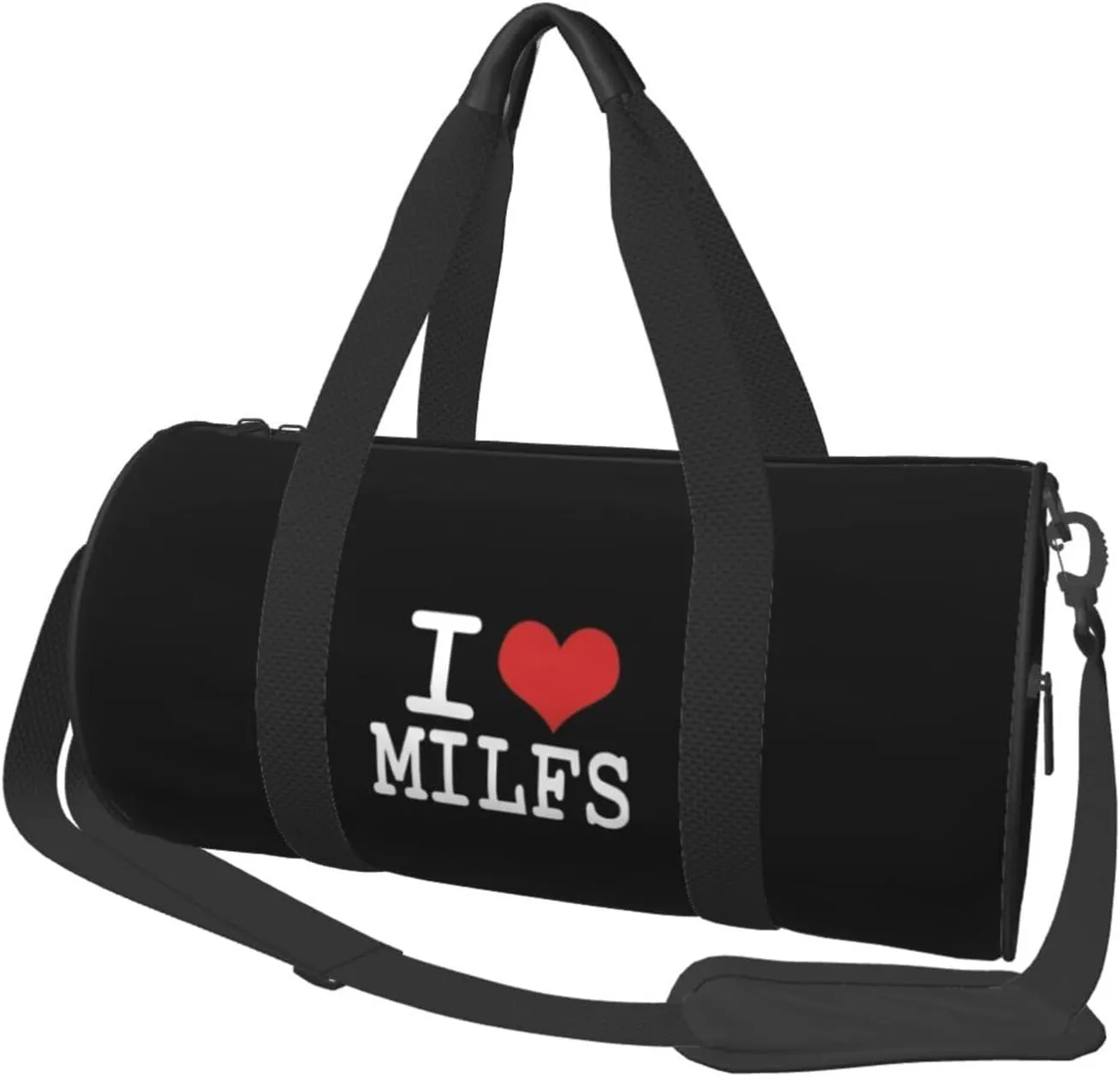 I Love Milfs Convertible Garment Bag with Shoulder Strap, Carry on Garment Duffel Bag for Men Women - Rolling Foldable for Travel Luggage Bags (Black)