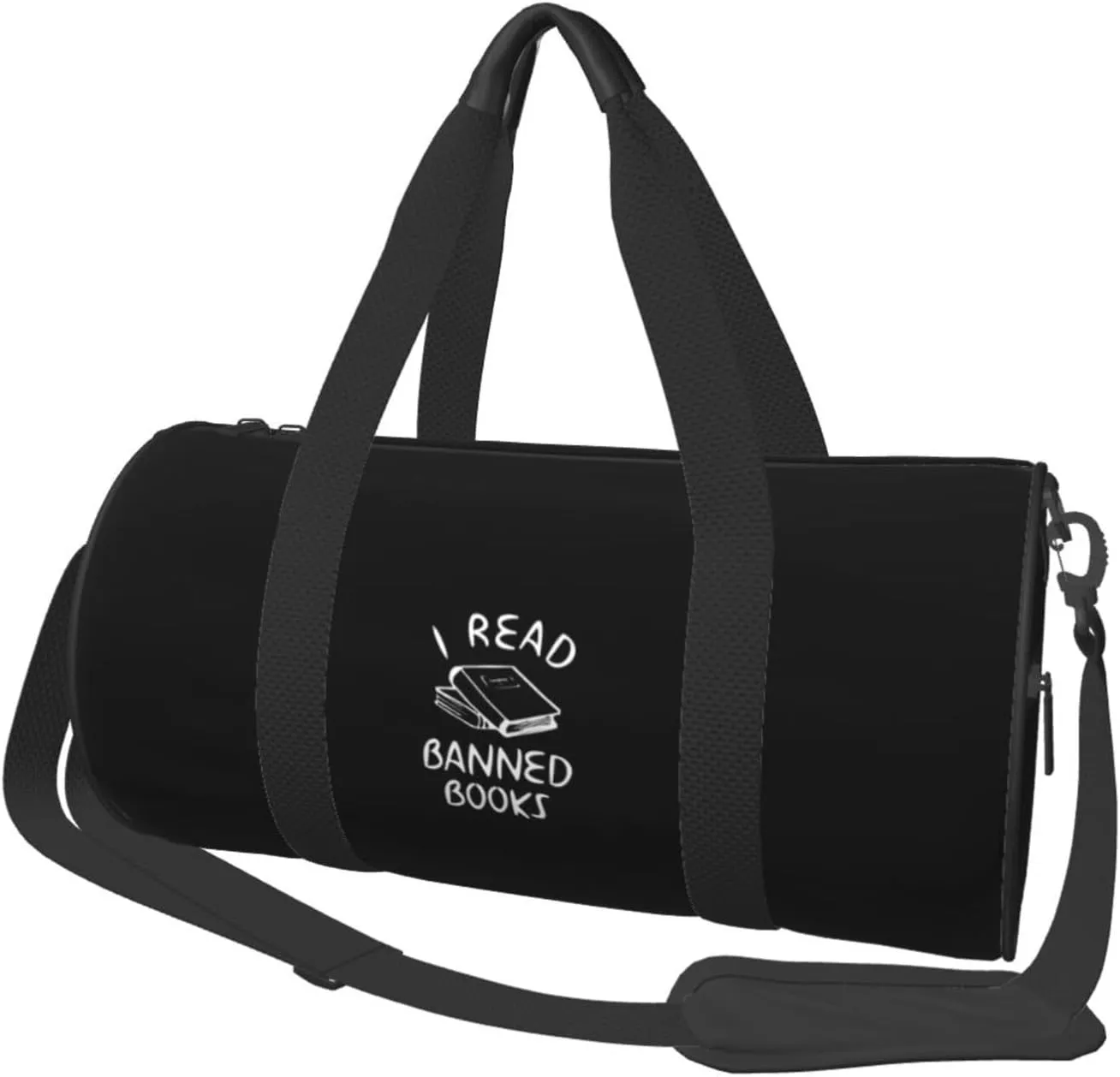 I Read Banned Books Convertible Garment Bag with Shoulder Strap, Carry on Garment Duffel Bag for Men Women - Rolling Foldable for Travel Luggage Bags (Black)