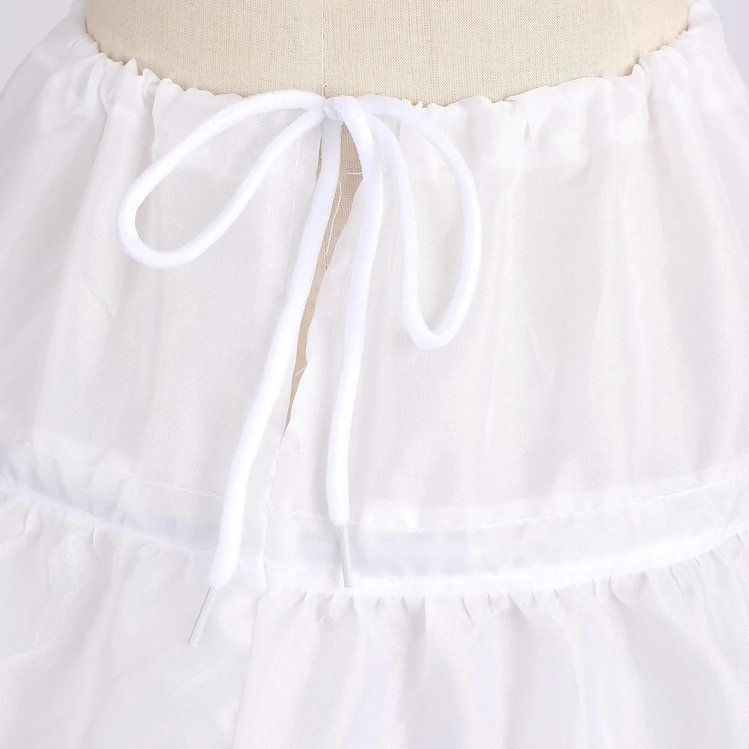 IBTOM CASTLE Kids Crinoline Petticoat with 3 Hoops,Full Length Flower Girl Underskirt Slips Tutu Fluffy Skirts Gowns
