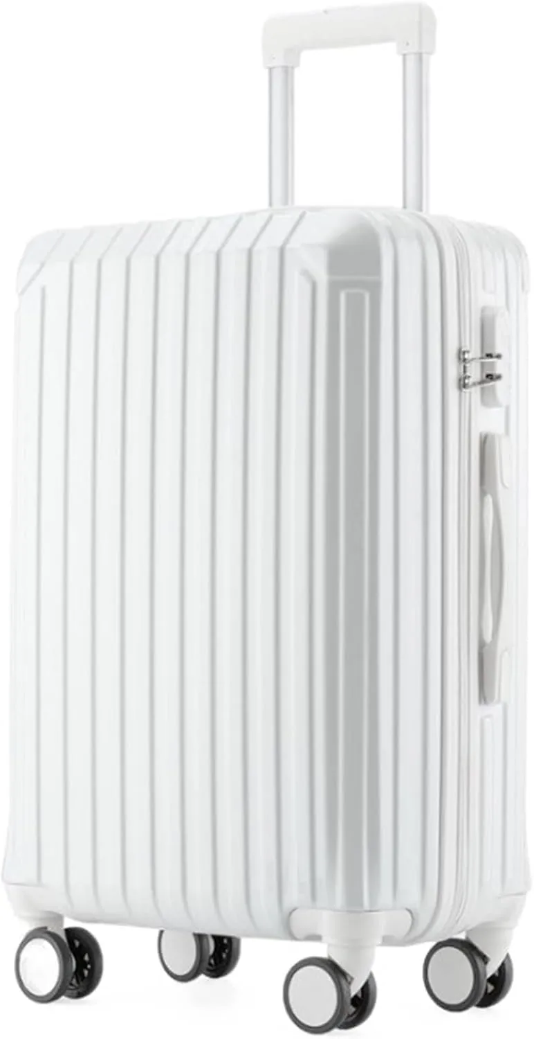IRYZE Lightweight Suitcase Suitcase With Spinner Wheels Hardshell Lightweight Rolling Suitcases For Business Travel Carry on Luggage (Color : White, Size : 24in)