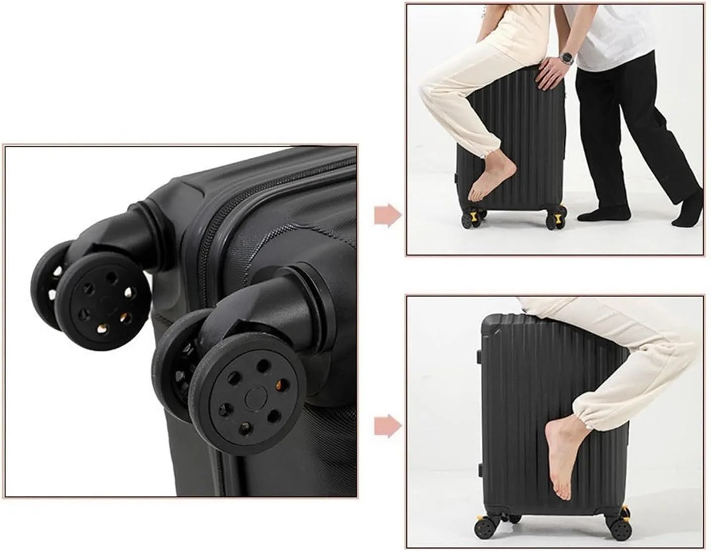IRYZE Lightweight Suitcase Suitcase With Spinner Wheels Hardshell Lightweight Rolling Suitcases For Business Travel Carry on Luggage (Color : White, Size : 24in)
