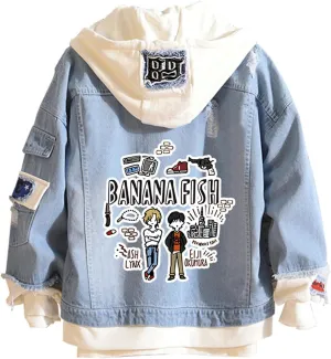 ISaikoy Anime BANANA FISH Denim Jacket Ash Lynx Jeans Sweatshirt Sweater Hoodie Pullovers Fleeces Costume