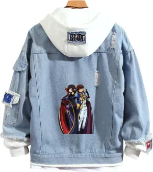ISaikoy Anime Code Geass Denim Jacket Sweatshirt Costume Hoodie Pullovers Fleeces