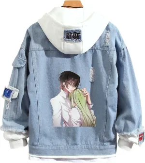 ISaikoy Anime Code Geass Denim Jacket Sweatshirt Costume Hoodie Pullovers Fleeces