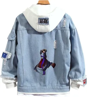 ISaikoy Anime Code Geass Denim Jacket Sweatshirt Costume Hoodie Pullovers Fleeces