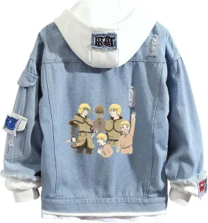 ISaikoy Anime VINLAND SAGA Denim Jacket Hoodie Sweatshirt Costume Pullovers Fleeces