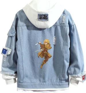 ISaikoy Anime VINLAND SAGA Denim Jacket Hoodie Sweatshirt Costume Pullovers Fleeces