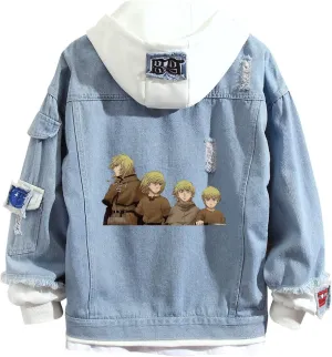 ISaikoy Anime VINLAND SAGA Denim Jacket Hoodie Sweatshirt Costume Pullovers Fleeces