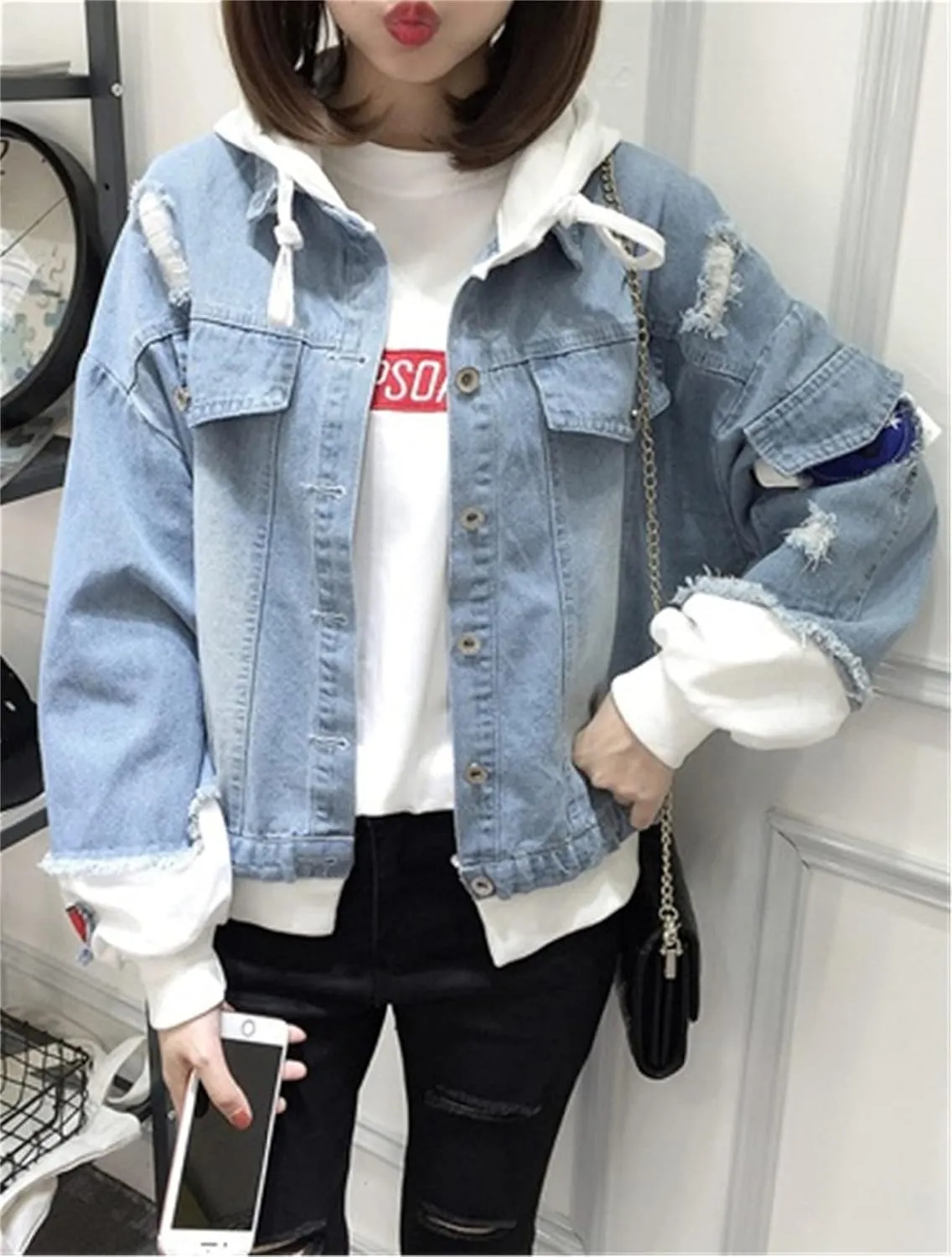ISaikoy Anime Yu Yu Hakusho Denim Jacket Sweatshirt Costume Hoodie Pullovers Fleeces