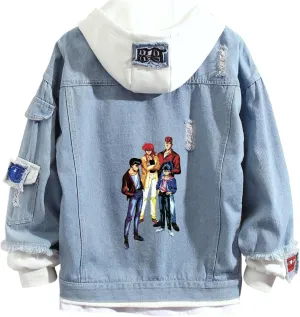 ISaikoy Anime Yu Yu Hakusho Denim Jacket Sweatshirt Costume Hoodie Pullovers Fleeces