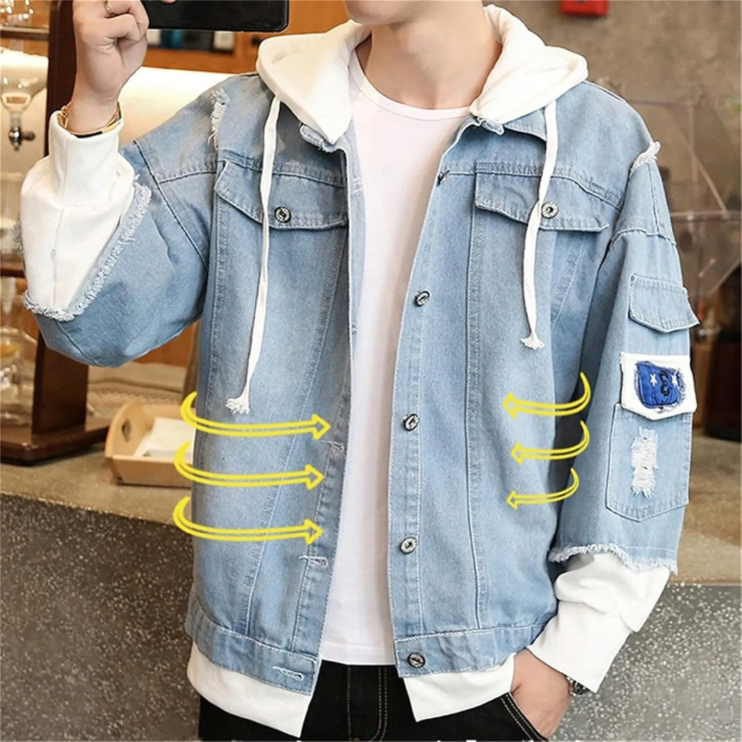 ISaikoy Anime Yu Yu Hakusho Denim Jacket Sweatshirt Costume Hoodie Pullovers Fleeces