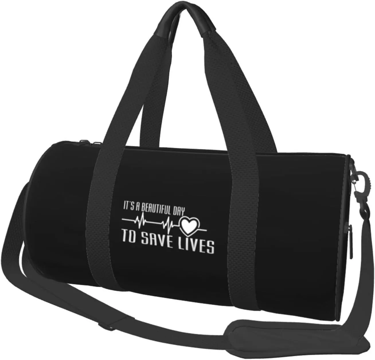 It's A Beautiful Day to Save Lives Convertible Garment Bag with Shoulder Strap, Carry on Garment Duffel Bag for Men Women - Rolling Foldable for Travel Luggage Bags (Black)
