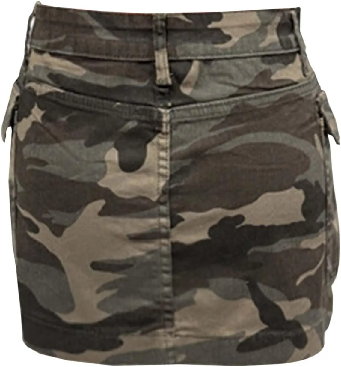 Jean Skirts for Women A-Line High Waisted Summer Casual Cargo Skirts Trendy Going Out Mini Skirts with Pockets