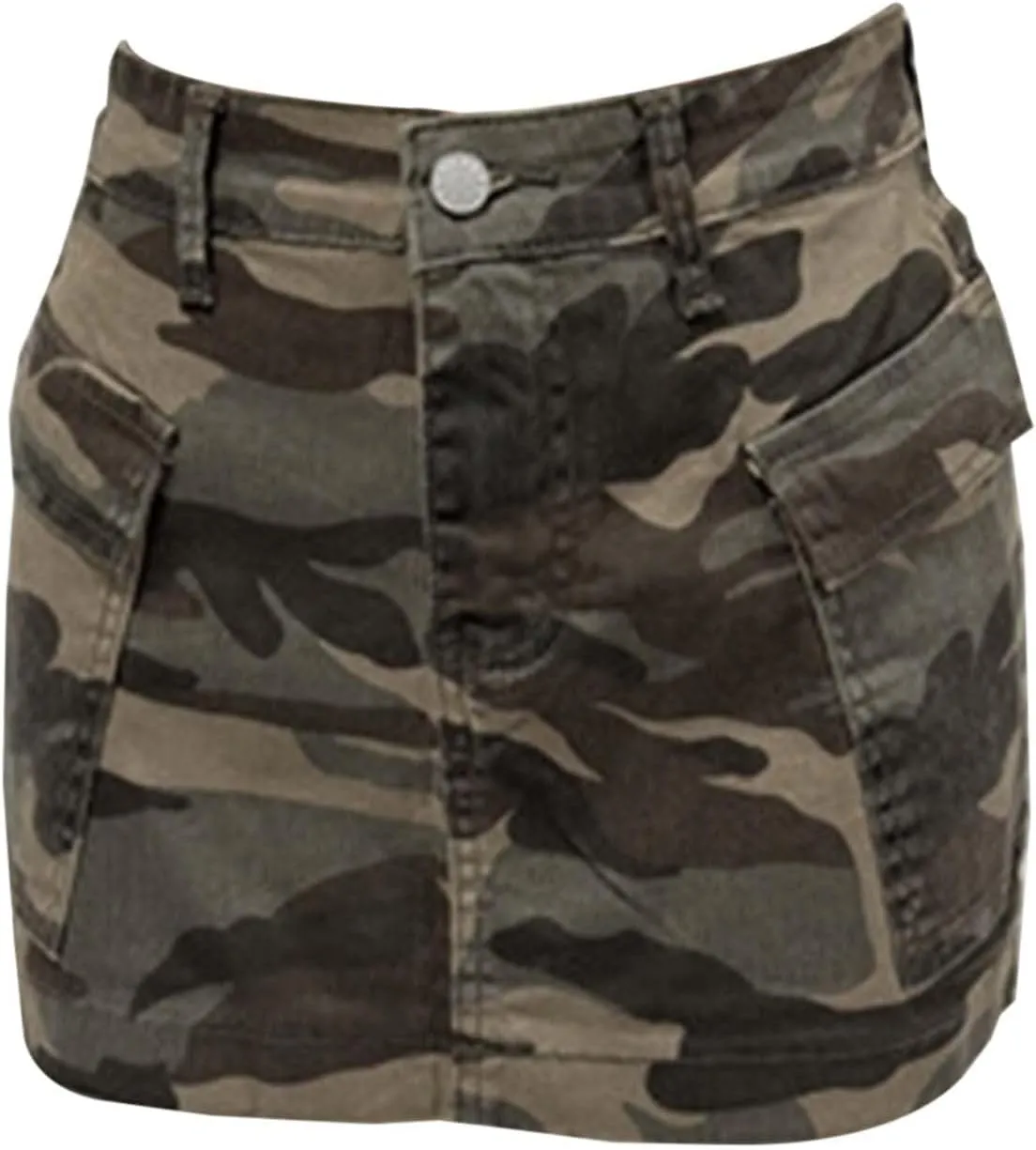 Jean Skirts for Women A-Line High Waisted Summer Casual Cargo Skirts Trendy Going Out Mini Skirts with Pockets